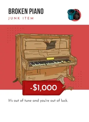 Broken Piano card